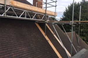 Chimney Access Scaffolding Installed for Roof Access in Cambridge