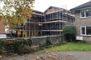 Facia Scaffolding Installed for Roof Access and Maintenance