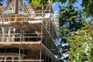 Scaffolding for Re-Roofing Project on a Residential Building