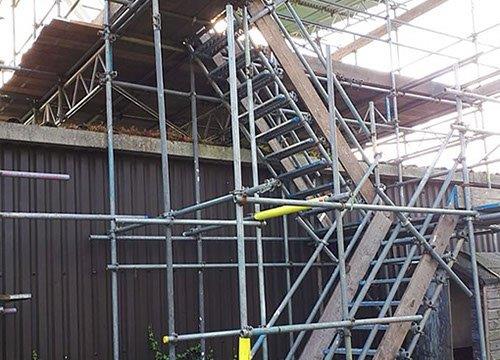 Temporary Staircase Access Scaffolding on Site in Cambridge