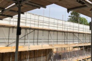 Scaffolding Setup for Timber Frame Building Construction