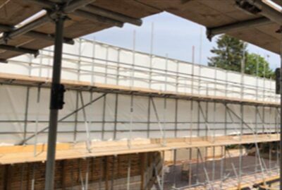 Scaffolding Setup for Timber Frame Building Construction