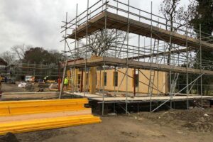 Timber Frame Scaffolding Installation on Residential Building Site